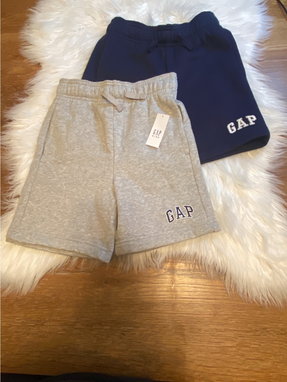 NWT GAP Kids Double Pack Pull-On Shorts in Navy and Light Gray